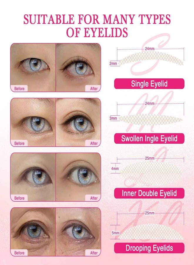 EMEDA Invisible Double Eyelid Tape Strip, 744 pcs Eyelid Tape for Hooded Eyes Invisible, Droopy & Uneven Eyes, Ultra-Thin & Breathable Surgery-Free Lift, Long-Lasting Eye Lift (4 Size Mixed) - Image 3